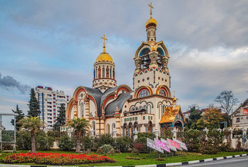 Fototapeta na wymiar Russia, Sochi, December 6, 2015: The Church of St. Prince Vladimir