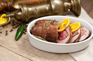 meat roll for christmas dinner, meatloaf, feast, pork tenderloin