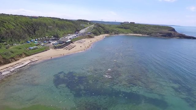 istanbul riva beach drone aerial view