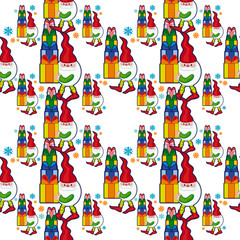 Seamless pattern with gnomes 