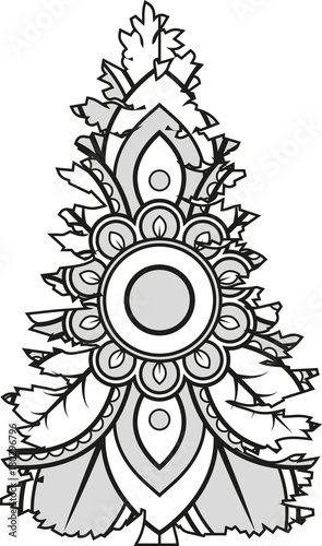 Download "Vector illustration of a mandala Christmas tree ...