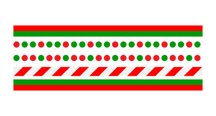 christmas border line set vector isolated on white background