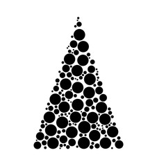 christmas tree dotted vector isolated on white background
