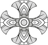 Download "Vector illustration of a mandala cross silhouette" Stock ...