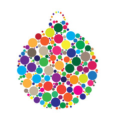 christmas bauble dotted vector design isolated on white background