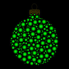 Fototapeta na wymiar christmas bauble dotted vector design isolated on dark background