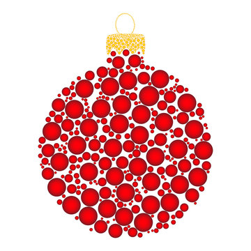 christmas bauble dotted vector design isolated on white background
