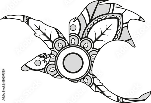 Download "Vector illustration of a mandala dragon silhouette" Stock ...