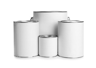 Paint cans, isolated on white