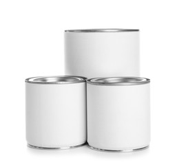 Paint cans, isolated on white