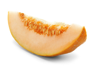 Ripe melon on white background