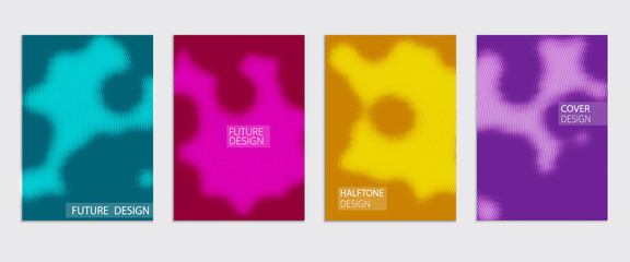 Minimal  covers design. Cool halftone gradients. Future Poster template backgrounds.