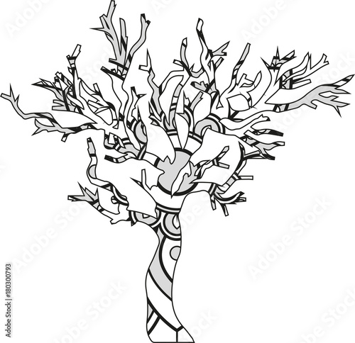 Download "Vector illustration of a mandala tree silhouette" Stock ...