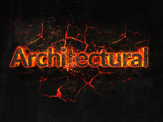 Architectural Fire text flame burning hot lava explosion background.