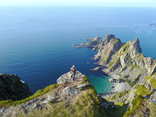 Lofoten islands from above in Norway