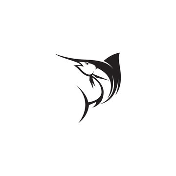 marlin fish vector logo template
