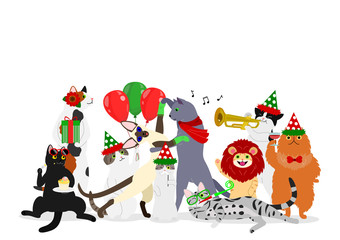Christmas cats group