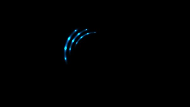 Glowing blue neon loading waiting rings motion graphic design. Video seamless looping animation Ultra HD 4K 3840x2160