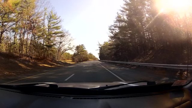 Time-lapse highway drive south over Sagamore bridge Cape Cod off season