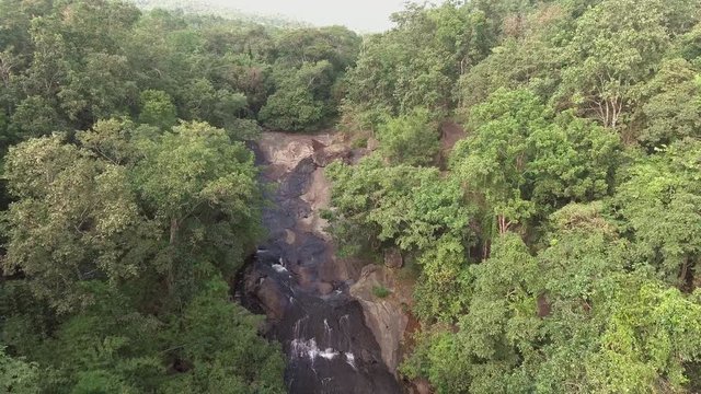 aerial shot of Tat Fah waterfall Chaiyaphum province Thailand