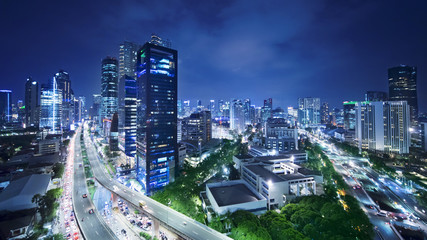 Kuningan CBD with skyscrapers in Jakarta - obrazy, fototapety, plakaty