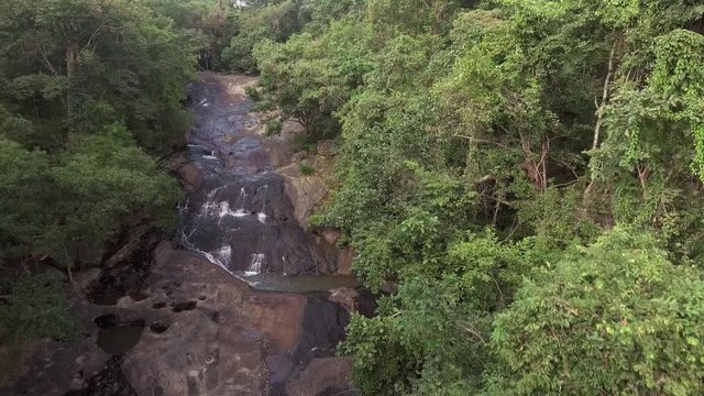 aerial shot of Tat Fah waterfall Chaiyaphum province Thailand
