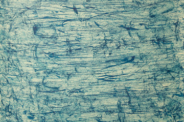 Art abstraction on paper in blue ink