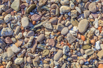 River pebbles of different colors