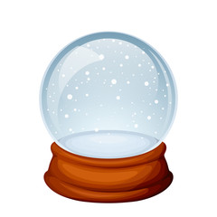 Vector glass Christmas snow globe isolated on a white background.