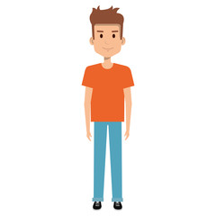 young man avatar character vector illustration design