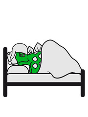 schlafen müde bett decke abends nachts stegosaurus süß niedlich klein pflanzenfresser echse dino saurier dinosaurier groß comic cartoon freundlich