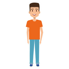 young man avatar character vector illustration design