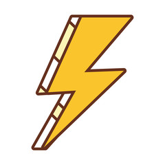 thunder icon over white background vector illustration