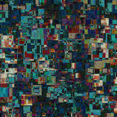 Abstract background. Geometric mosaic. It consists of square shapes of different color and size. Graphic design element.