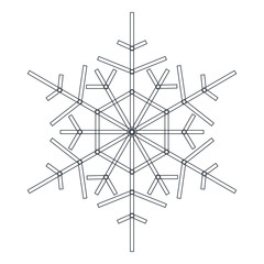 Snowflake symbol for christmas on white background vector
