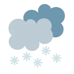 Plexiglas foto achterwand Simple cartoon illustration of snowing blizzard weather symbol © akiradesigns