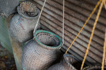 wicker basket put fish