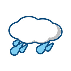cloud with water drops icon over white background vector illustration