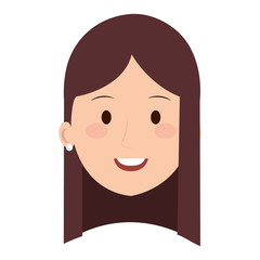 beautiful woman head avatar character vector illustration design