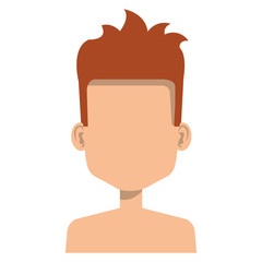 young man shirtless avatar character vector illustration design