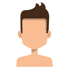 young man shirtless avatar character vector illustration design