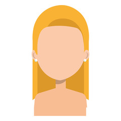 beautiful woman shirtless avatar character vector illustration design