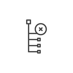 Delete subnode line icon, outline vector sign, linear style pictogram isolated on white. Symbol, logo illustration. Editable stroke