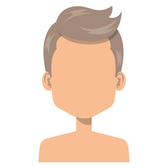 young man shirtless avatar character vector illustration design