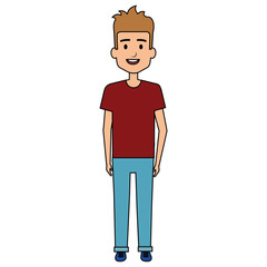 young man avatar character vector illustration design