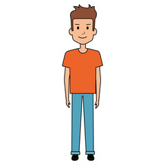 young man avatar character vector illustration design