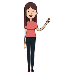 beautiful woman avatar character vector illustration design