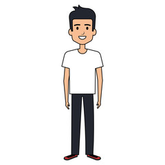 young man avatar character vector illustration design