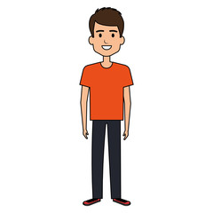 young man avatar character vector illustration design
