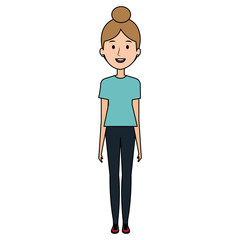 beautiful woman avatar character vector illustration design